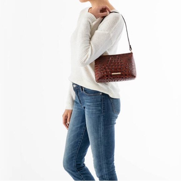 BRAHMIN LORELEI Crock Embossed Genuine Leather Shoulder Bag - Picture 16 of 16